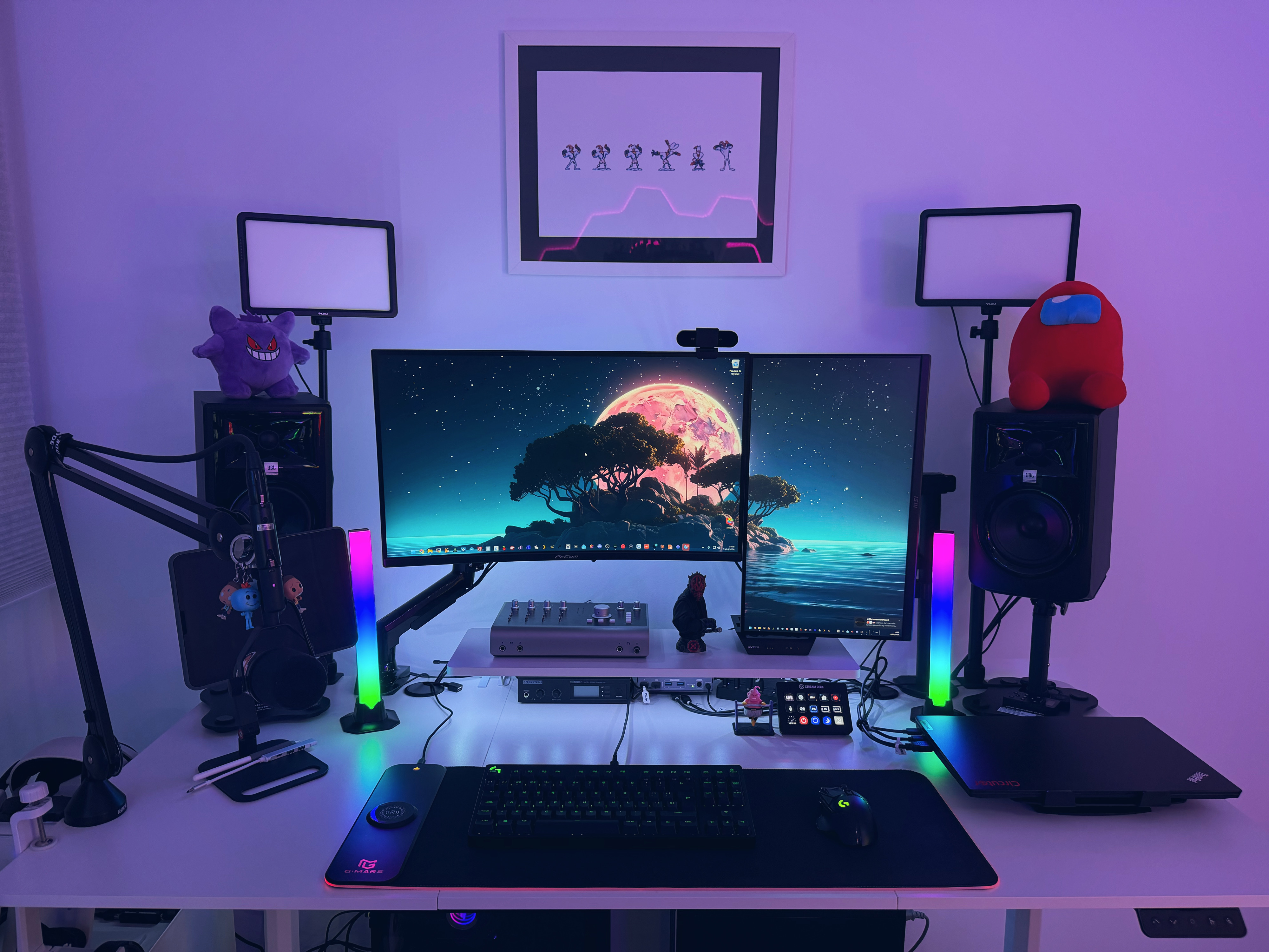 Setup principal — escritorio de trabajo, gaming y edición